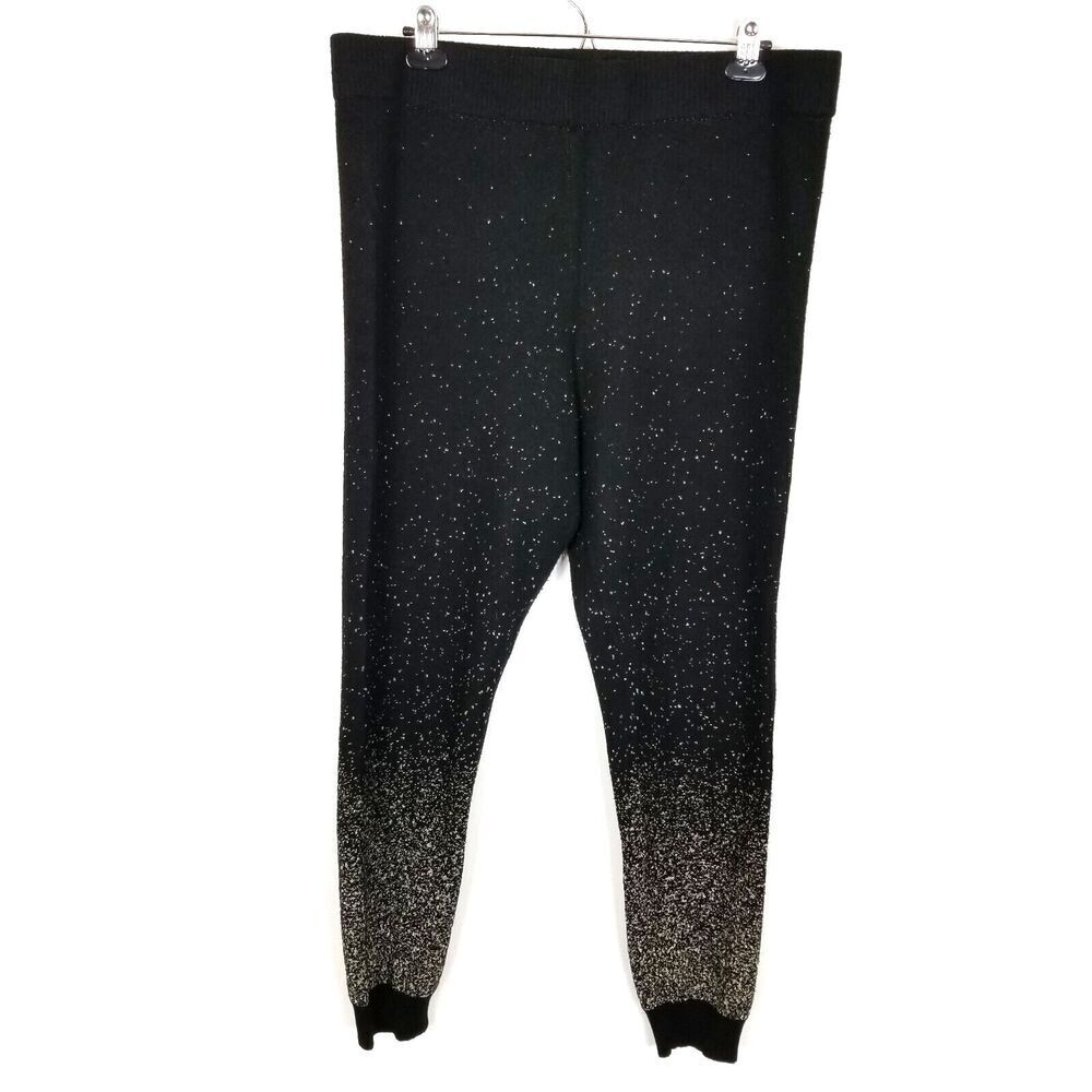 Torrid Women Plus Platinum Sweater Legging Pants Sz 3X  Lurex Black Pull On Cozy
